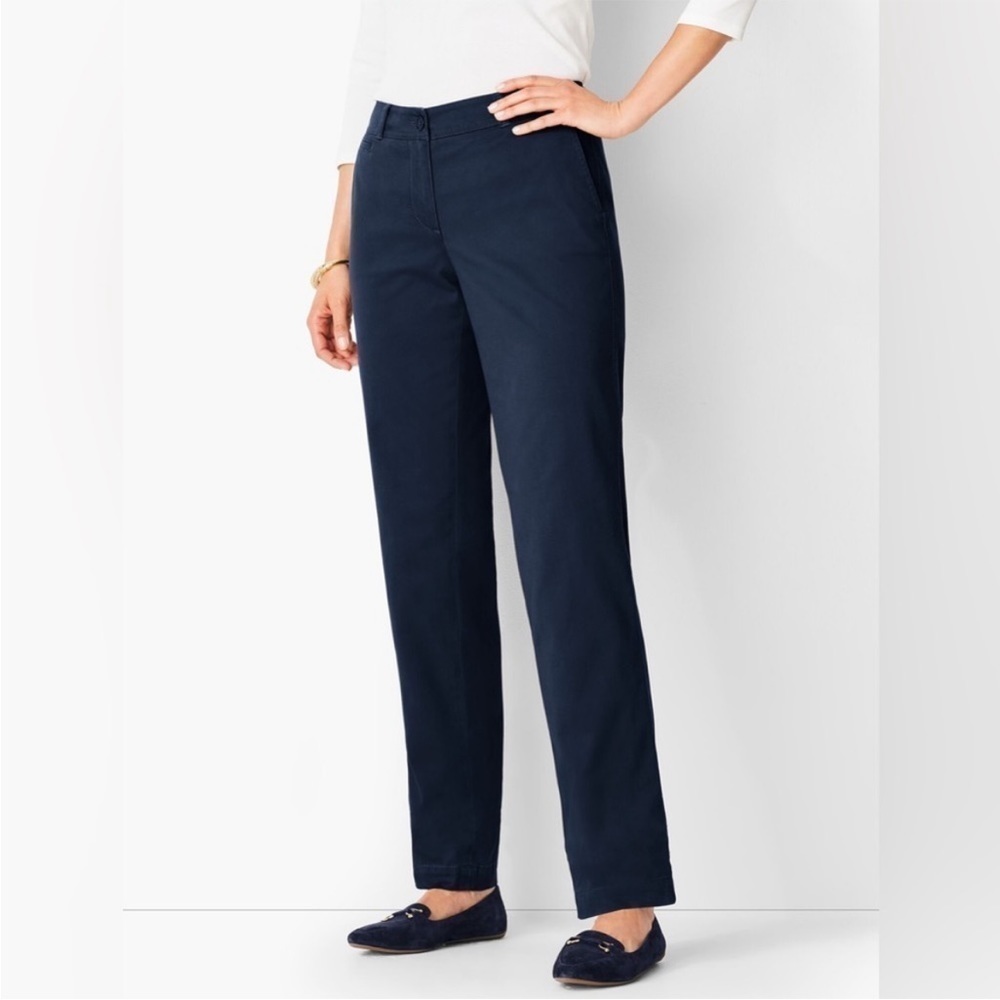 Talbots Pant Trouser TALL LONG Signature Navy Blue Classic Traditional Career 8